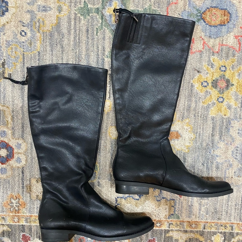 Calvin Klein Black Leather Boots Women’s Sz 8M